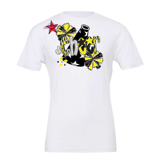 Cheer Megaphone Scrape Black-Bright Yellow