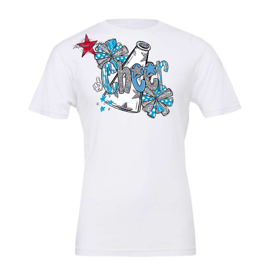 Cheer Megaphone Scrape Holigraphic-Carolina Blue