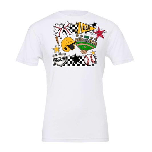 Bears Baseball Checkers Design-Yellow