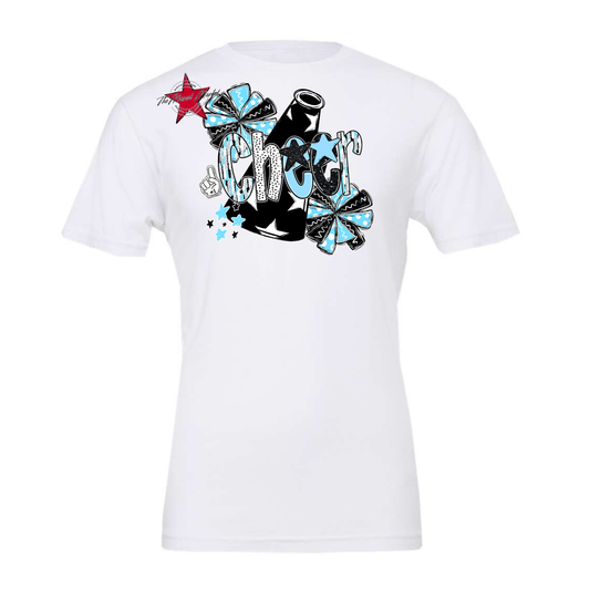 Cheer Megaphone Scrape Black-Columbia Blue
