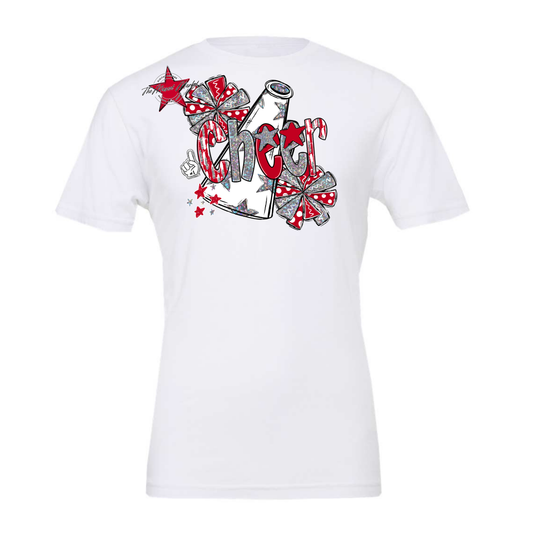 Cheer Megaphone Scrape Holigraphic-Red