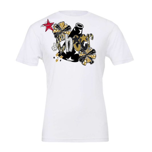 Cheer Megaphone Scrape Black-Gold