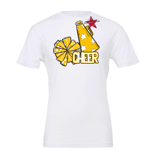 Cheer Doodle Megaphone Design-Yellow