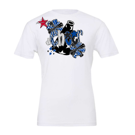 Cheer Megaphone Scrape Black-Off Blue
