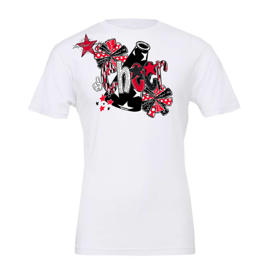 Cheer Megaphone Scrape Black-Bright Red
