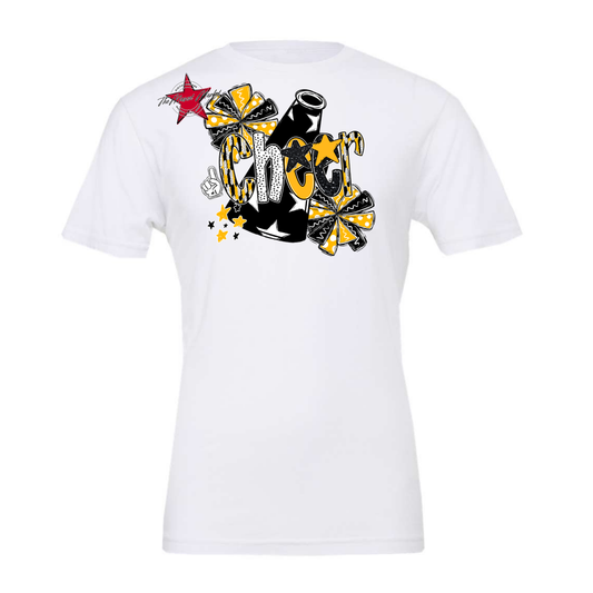 Cheer Megaphone Scrape Black-Yellow