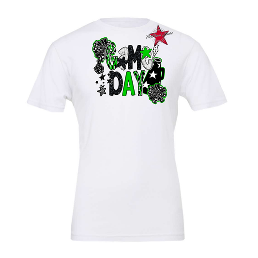 Cheer Game Day Scrape-Bright Green