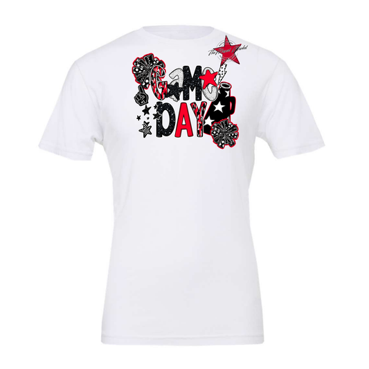 Cheer Game Day Scrape-Bright Red