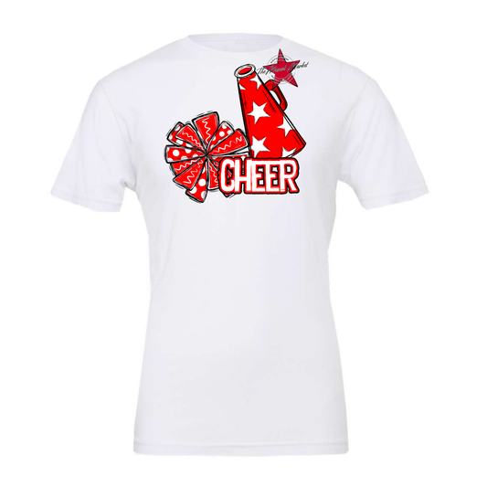 Cheer Doodle Megaphone Design-Red