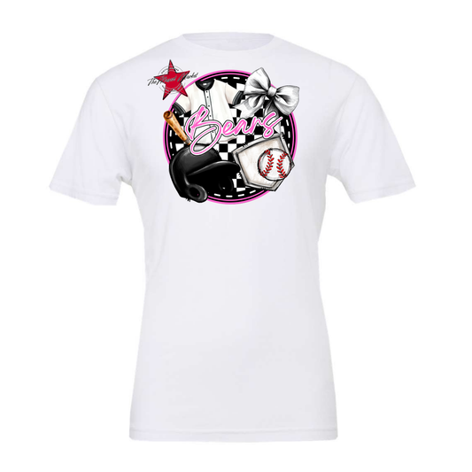 Bears Circle Baseball Design-Baby Pink