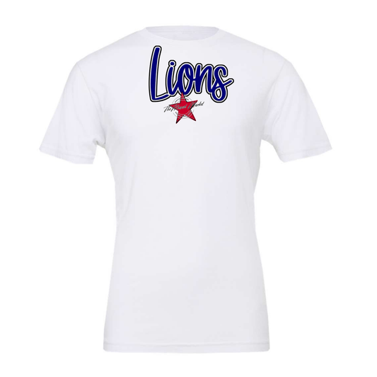 Lions Faux Chenille Patch-Blue