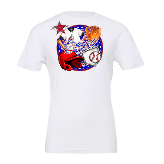 Bears Circle Baseball Design-Blue-Red