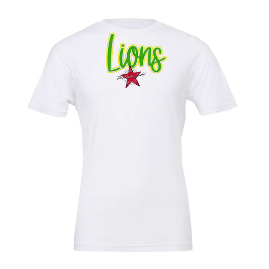 Lions Faux Chenille Patch-Bright Green-Bright Yellow