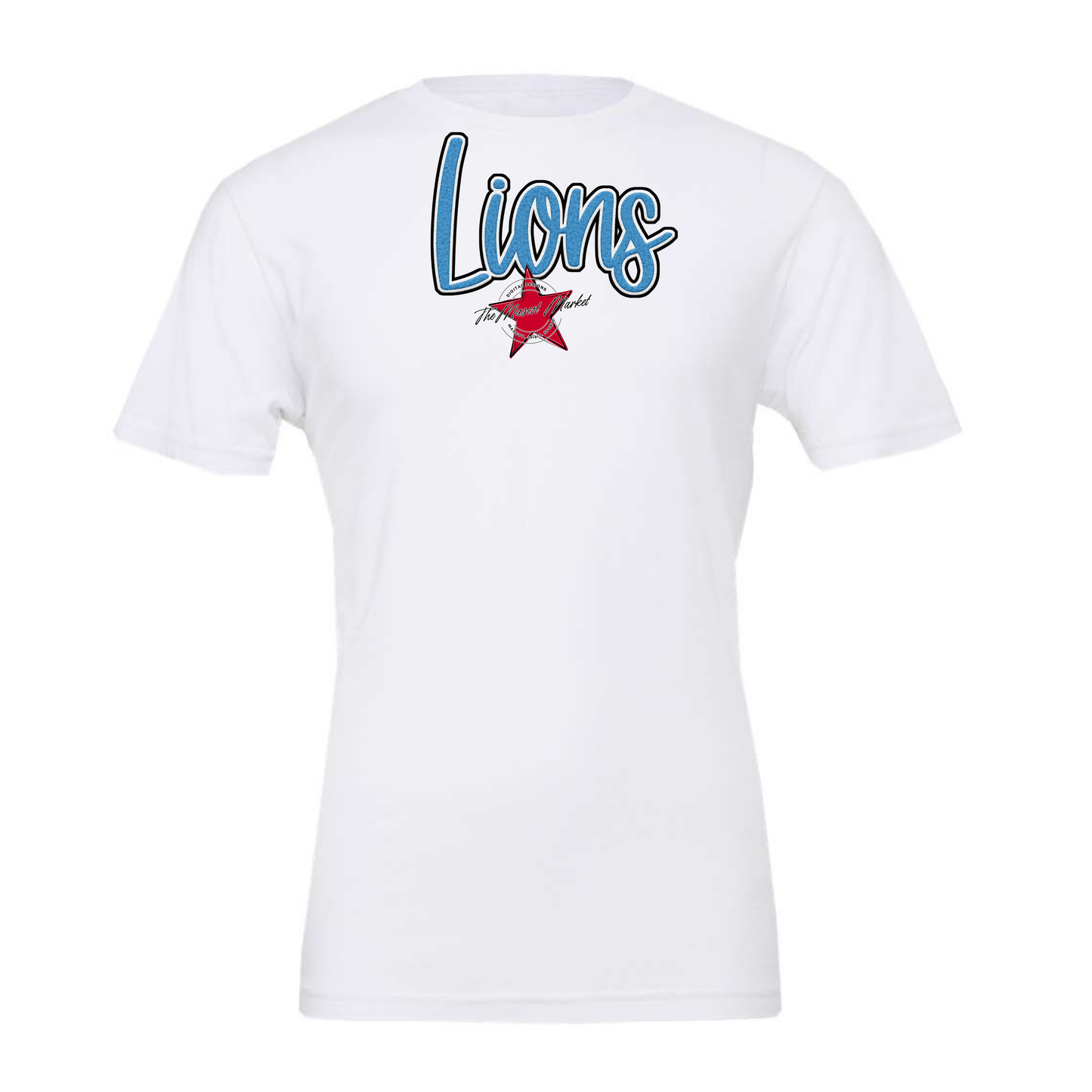 Lions Faux Chenille Patch-Carolina Blue