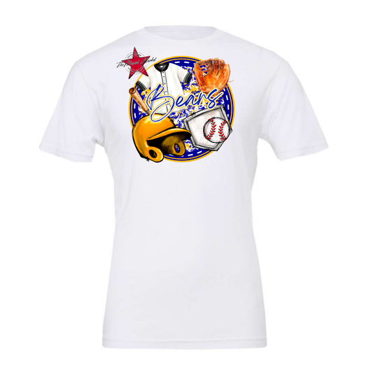 Bears Circle Baseball Design-Blue-Yellow