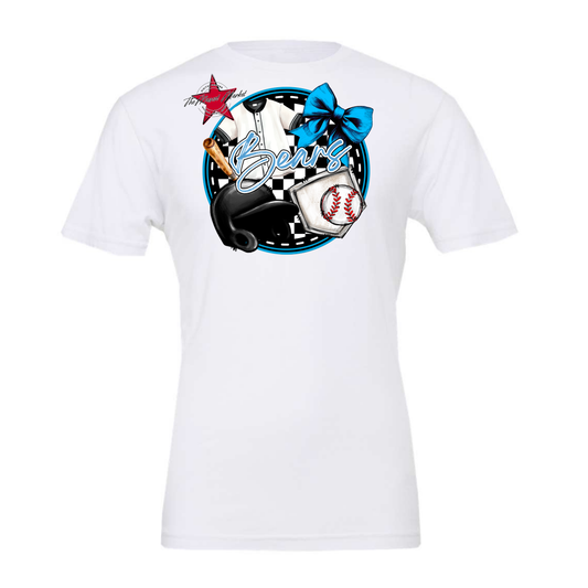 Bears Circle Baseball Design-Carolina Blue