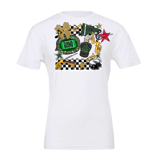 Hornets Checkers Band Spirit Design-Green-Gold