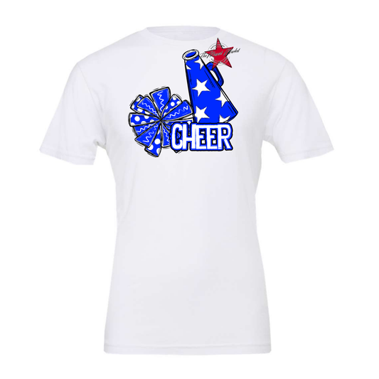 Cheer Doodle Megaphone Design-Royal Blue
