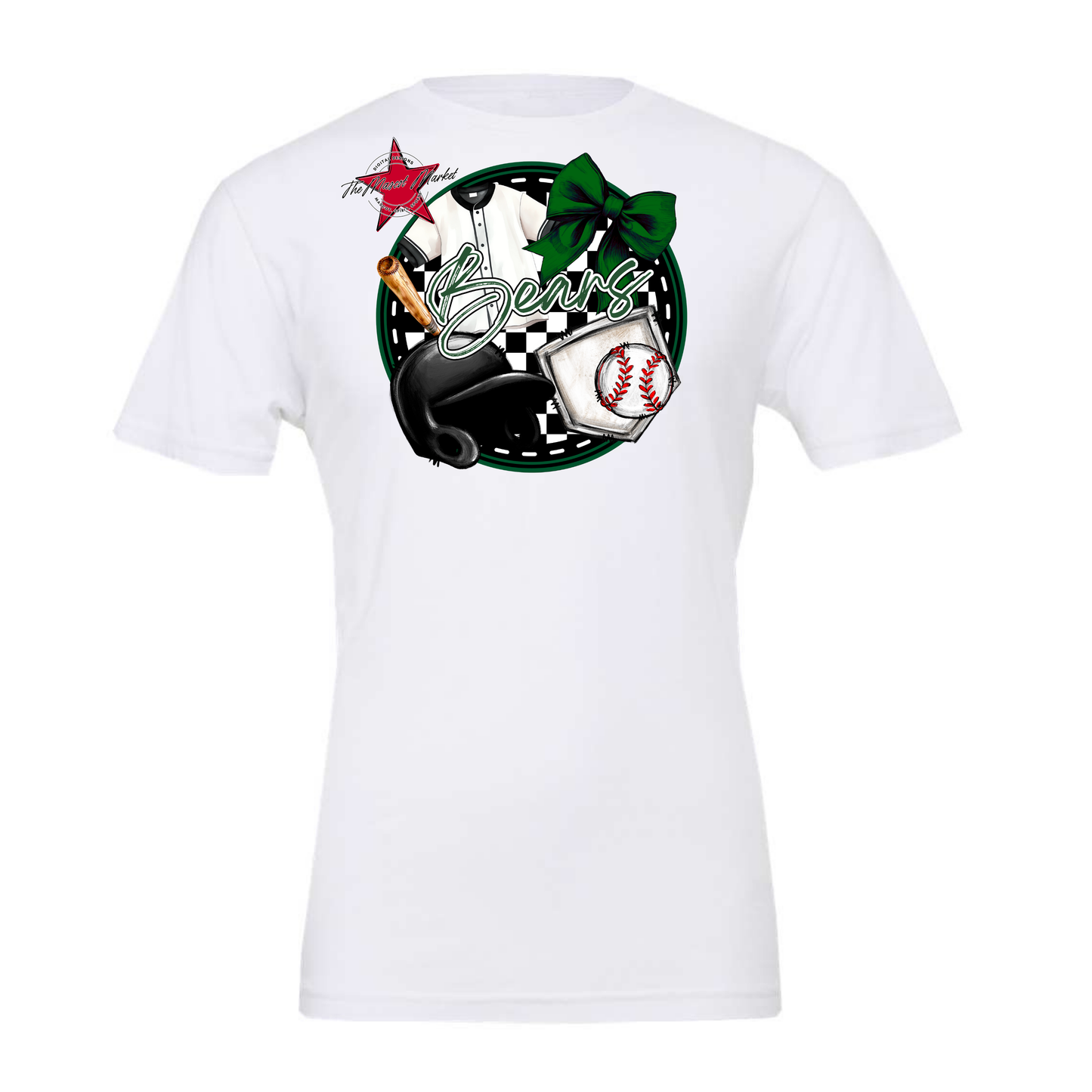Bears Circle Baseball Design-Green