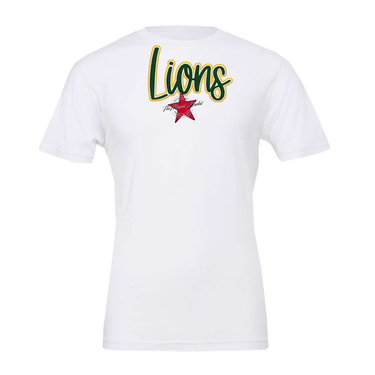 Lions Faux Chenille Patch-Green-Yellow