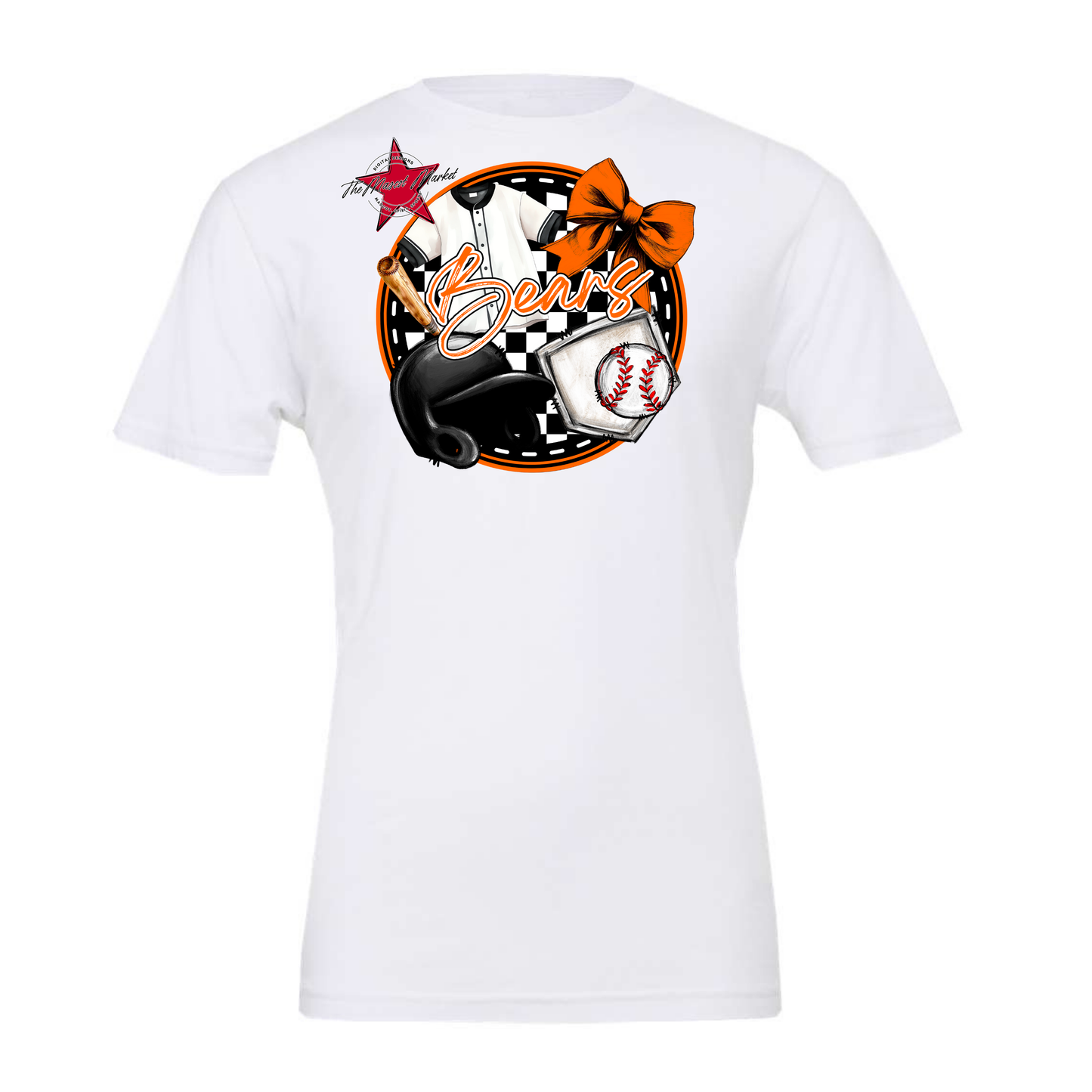 Bears Circle Baseball Design-Orange