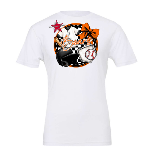 Bears Circle Baseball Design-Orange