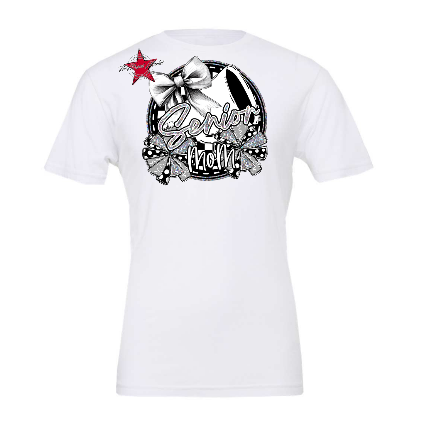 Senior Mom Cheer Circle Design-Silver