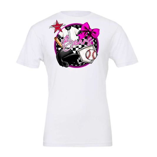 Bears Circle Baseball Design-Pink