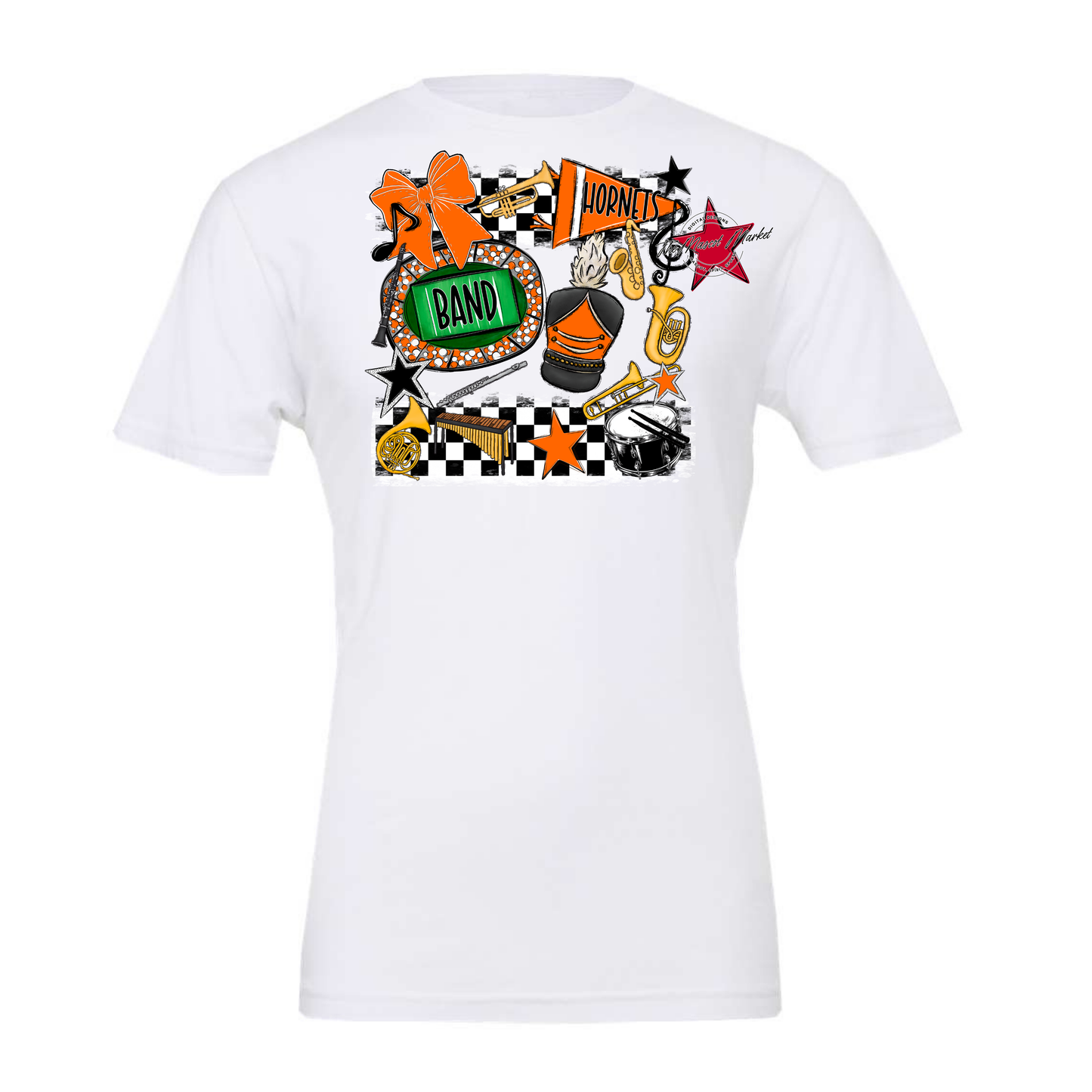 Hornets Checkers Band Spirit Design-Orange