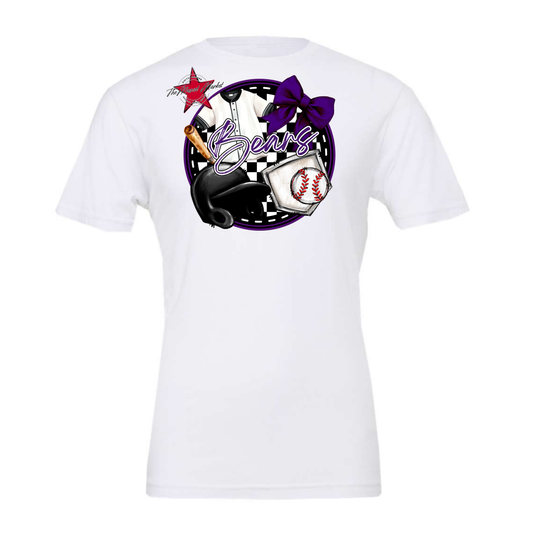 Bears Circle Baseball Design-Purple