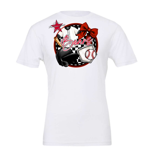 Bears Circle Baseball Design-Red