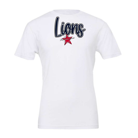 Lions Faux Chenille Patch-Navy