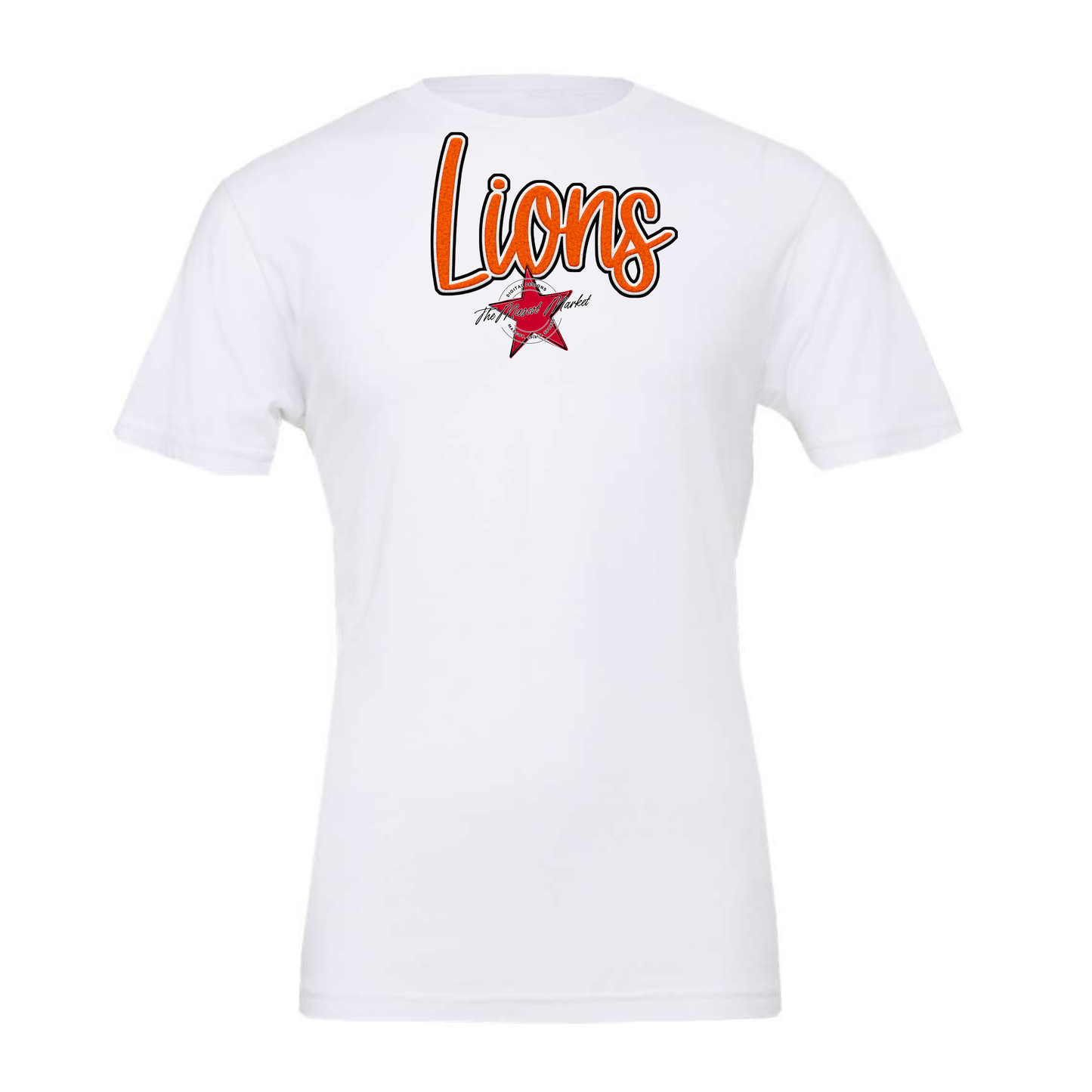 Lions Faux Chenille Patch-Orange