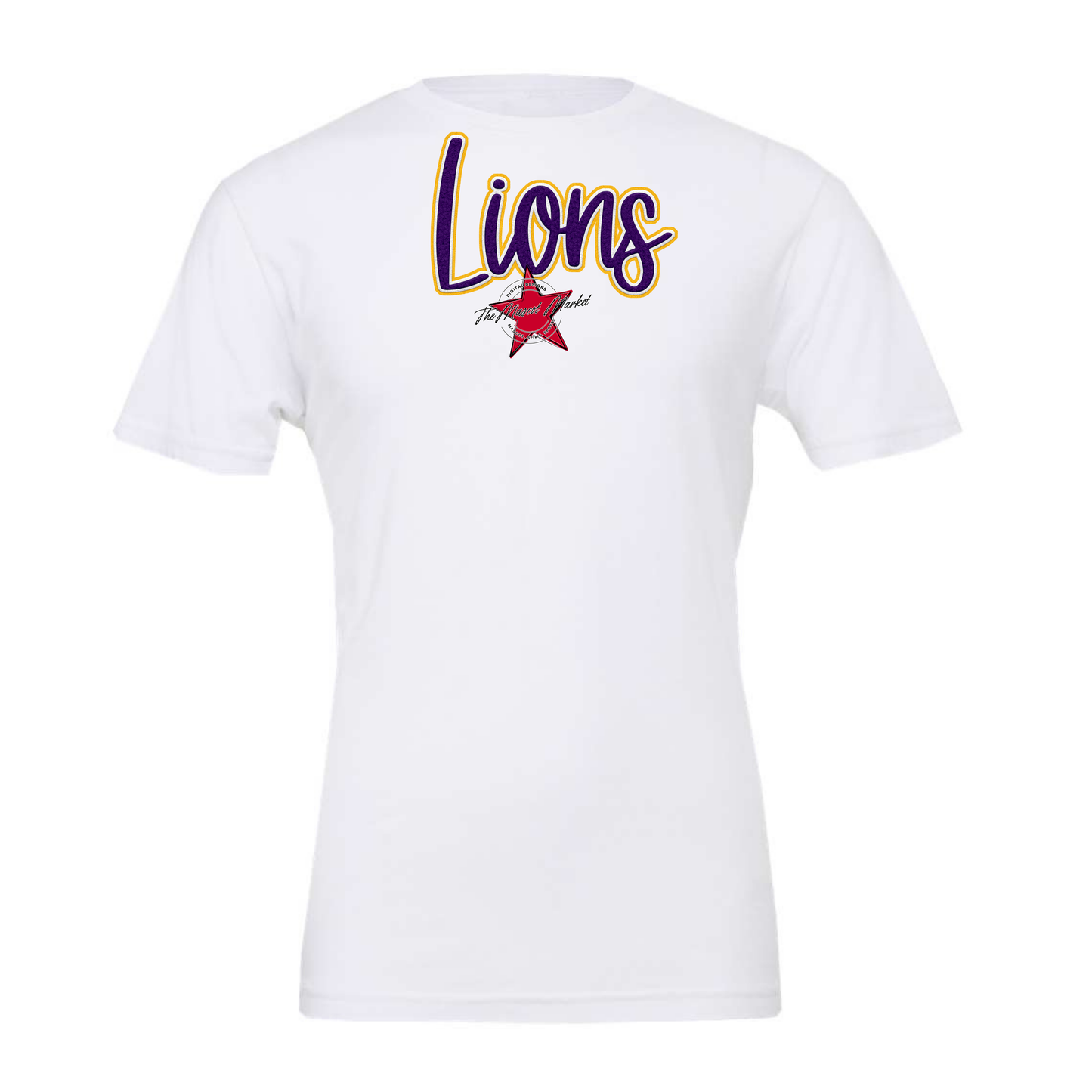 Lions Faux Chenille Patch-Purple-Yellow