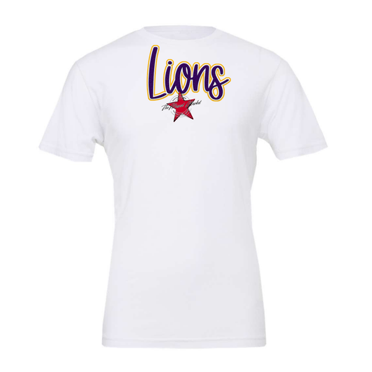 Lions Faux Chenille Patch-Purple-Yellow