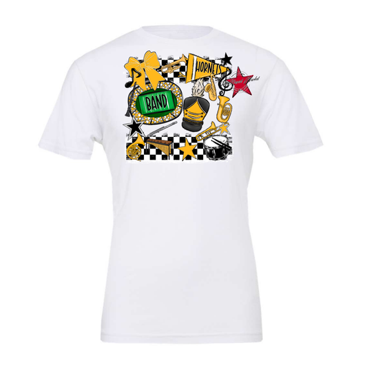 Hornets Checkers Band Spirit Design-Yellow
