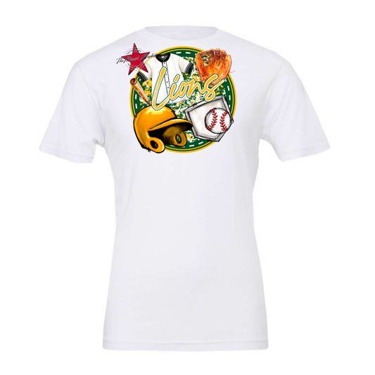 Lions Circle Baseball Design-Green-Yellow