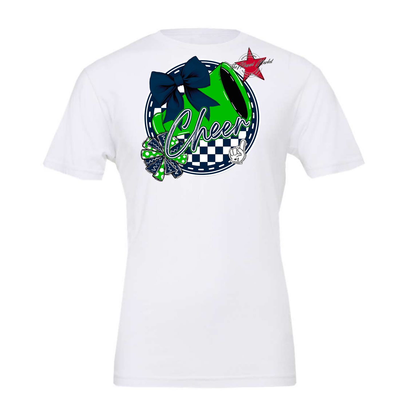 Cheer Circle Design-Navy-Bright Green