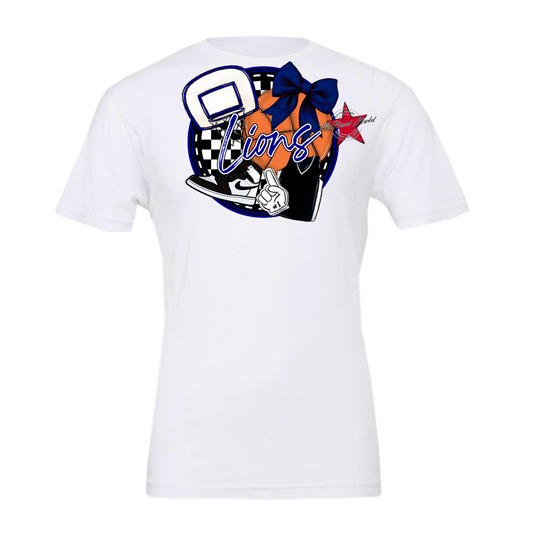 Lions Circle Basketball Design-Blue