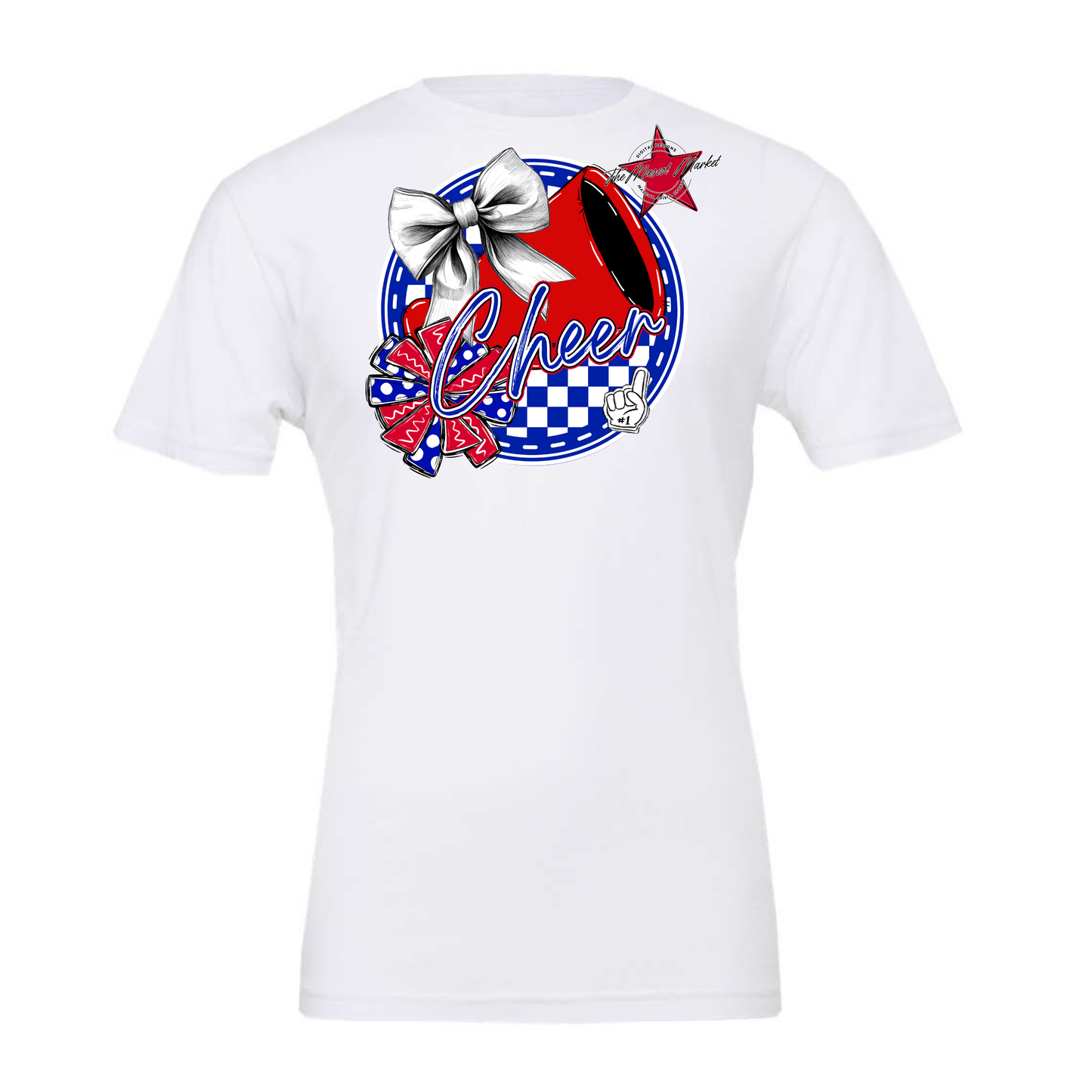 Cheer Circle Design-Royal Blue-Red