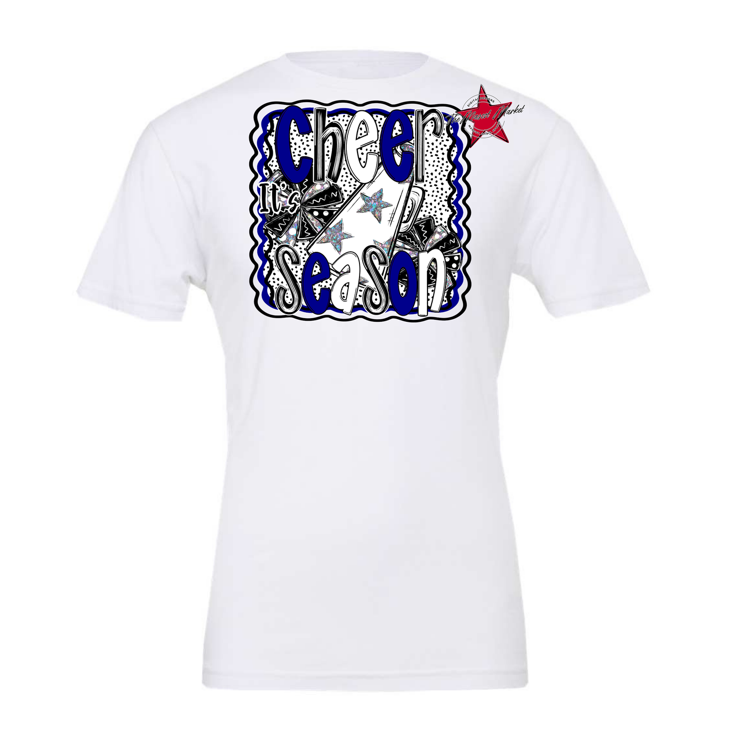 It's Cheer Season Dot Design-Blue