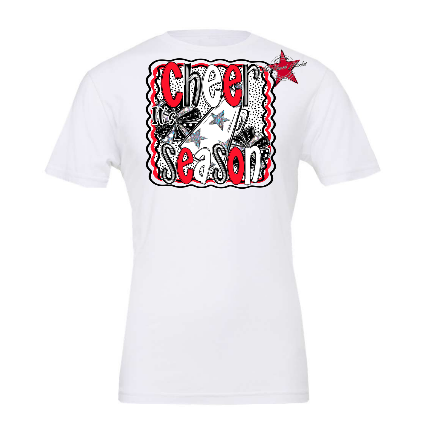 It's Cheer Season Dot Design-Bright Red