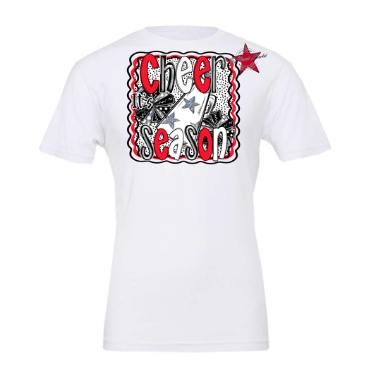 It's Cheer Season Dot Design-Bright Red