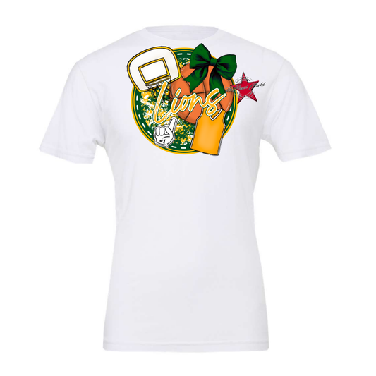 Lions Circle Basketball Design-Green-Yellow
