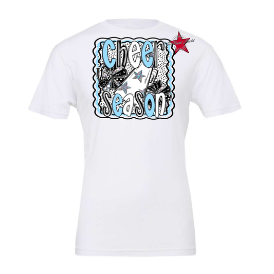 It's Cheer Season Dot Design-Columbia Blue