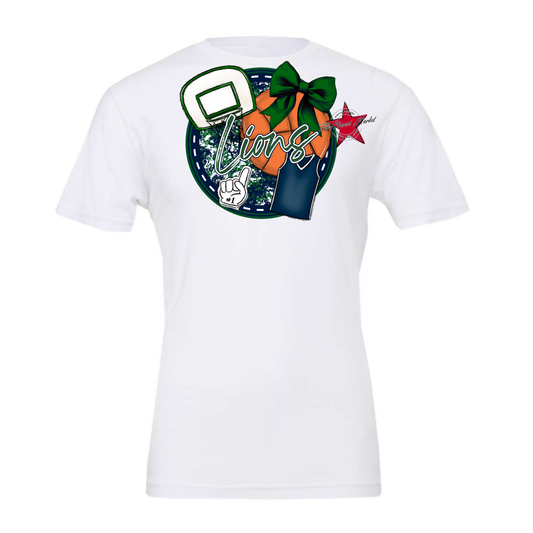 Lions Circle Basketball Design-Navy-Green