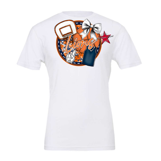 Lions Circle Basketball Design-Navy-Orange