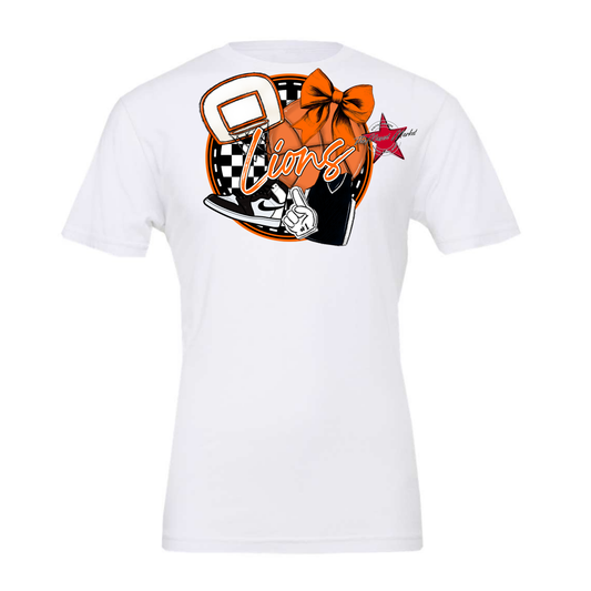 Lions Circle Basketball Design-Orange