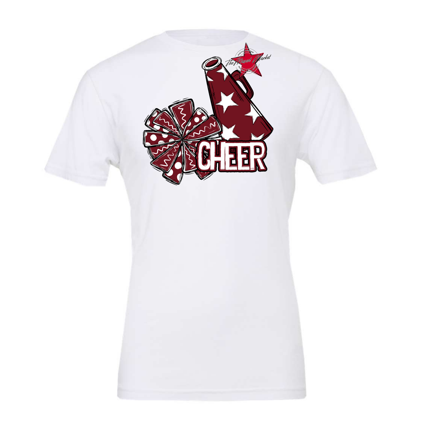 Cheer Doodle Megaphone Design-Maroon