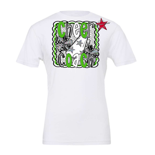 Cheer Coach Megaphone Dot Design-Bright Green